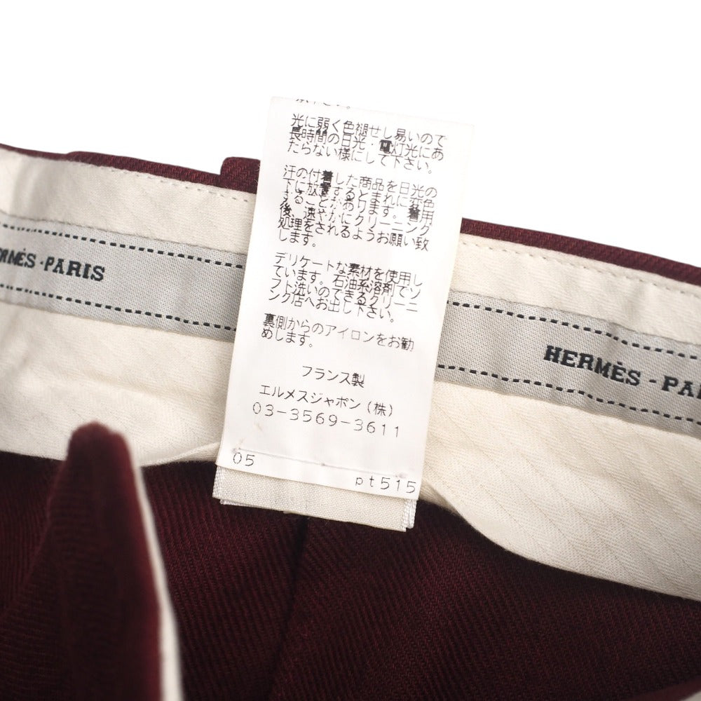 Hermes Pants Hemp Linen Red Type Women 34