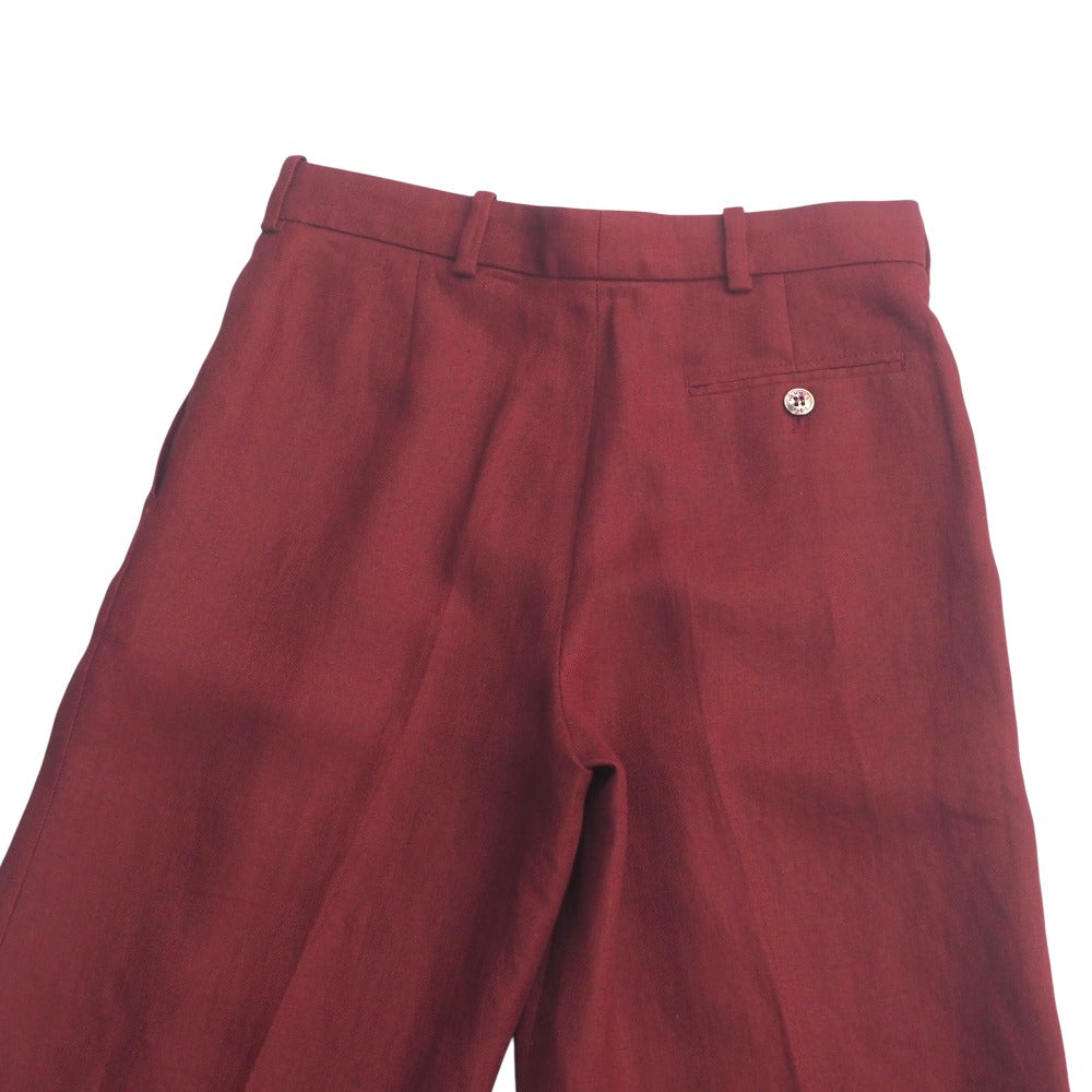 Hermes Pants Hemp Linen Red Type Women 34