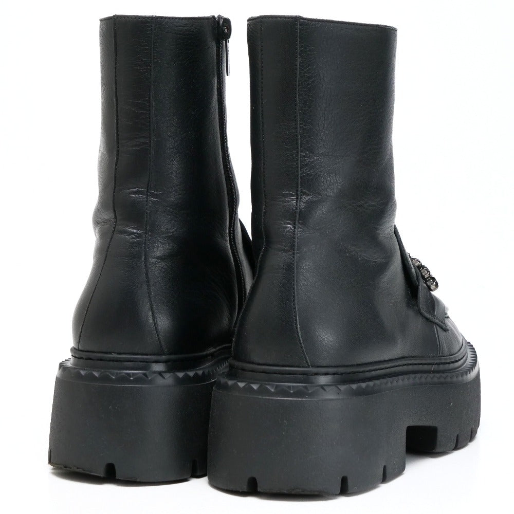 Jimmy Choo Boots Leather Black Type Bryer Women 40