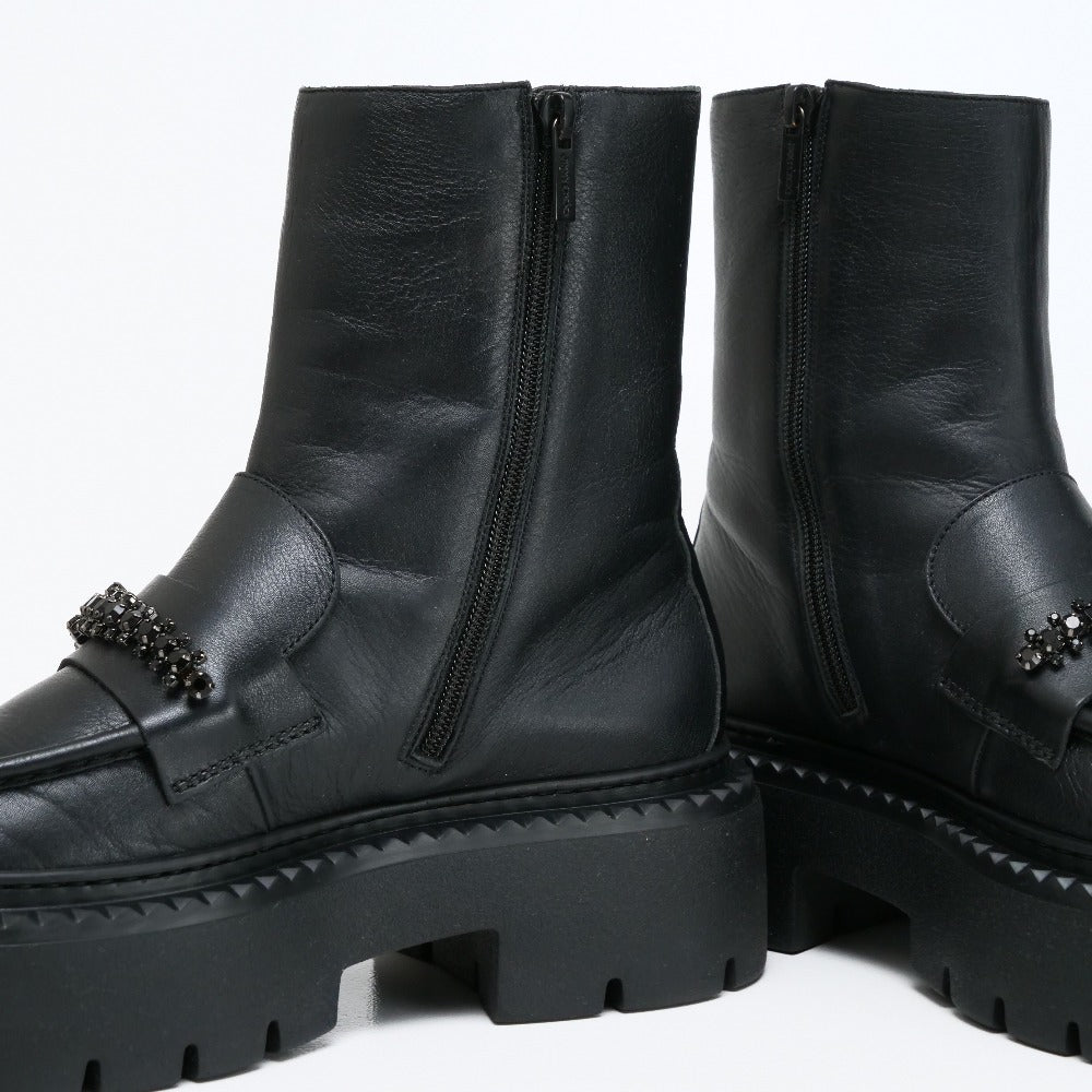 Jimmy Choo Boots Leather Black Type Bryer Women 40
