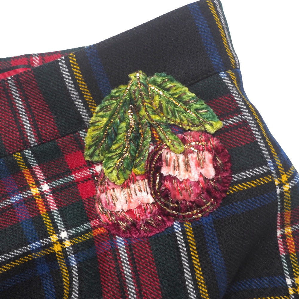 Gucci Mini Skirt 583857 100% Wool Red Women 40