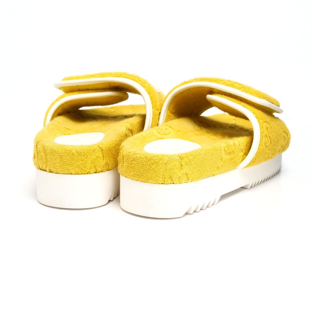 Gucci Sandals Pile Towel Yellow White Women 36