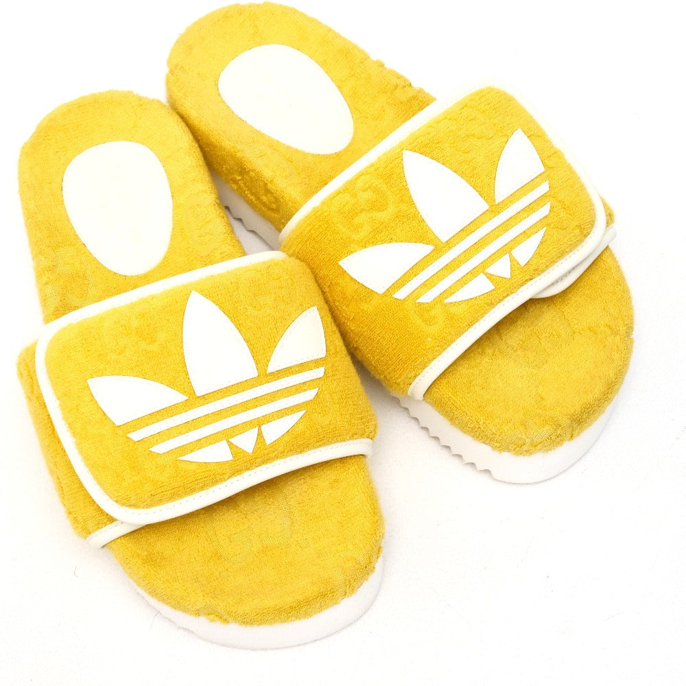 Gucci Sandals Pile Towel Yellow White Women 36