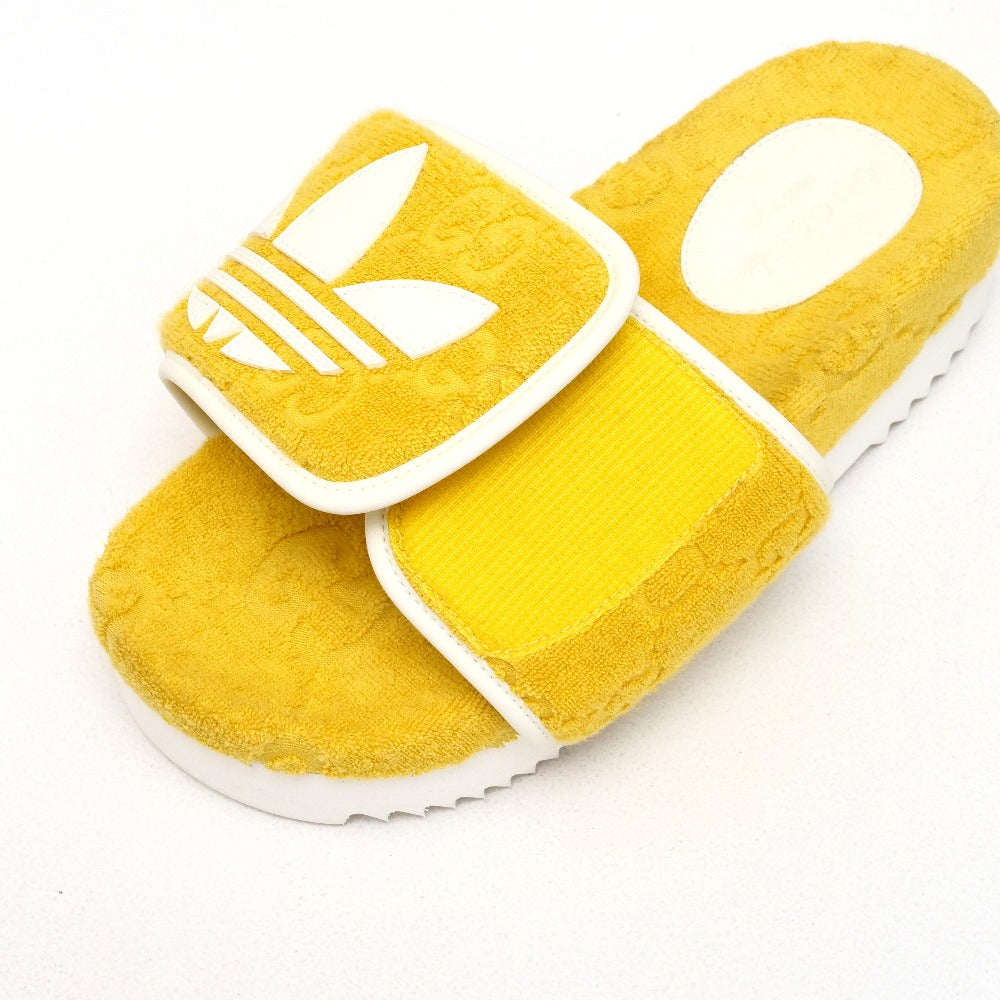 Gucci Sandals Pile Towel Yellow White Women 36