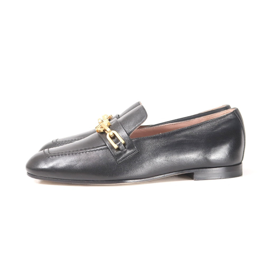 Max Mara Loafers Leather Black Gold Women 36