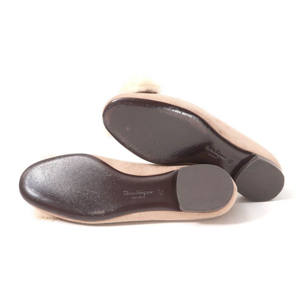 Salvatore Ferragamo Pumps Suede Beige Rf 59534 Women 8D
