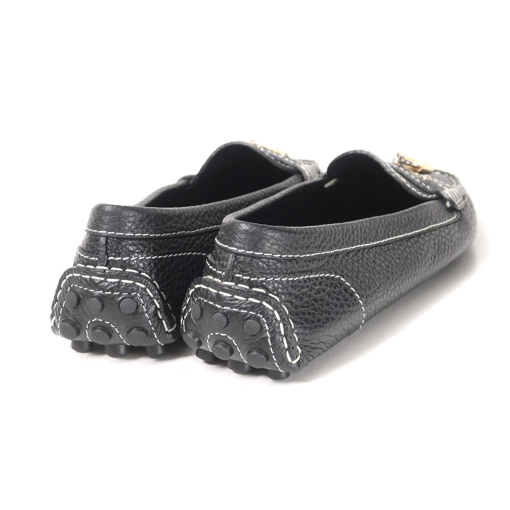 Louis Vuitton Slip-On Leather Black Nd0196 37