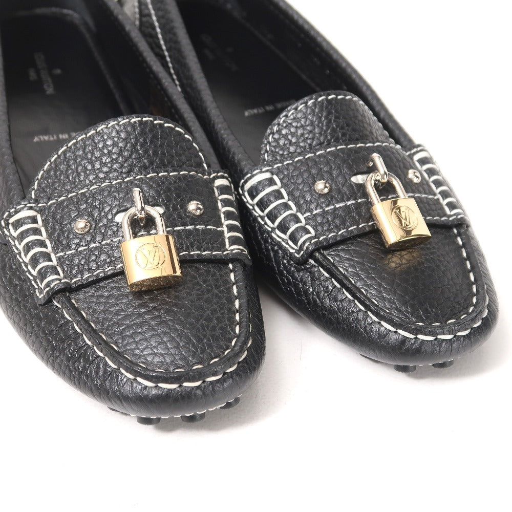 Louis Vuitton Slip-On Leather Black Nd0196 37