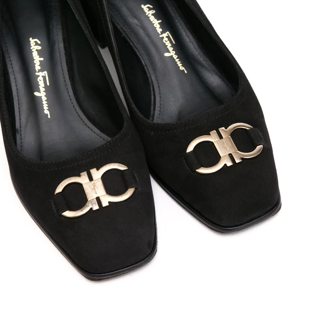 Salvatore Ferragamo Pumps Nubuck Leather Black Women 4D