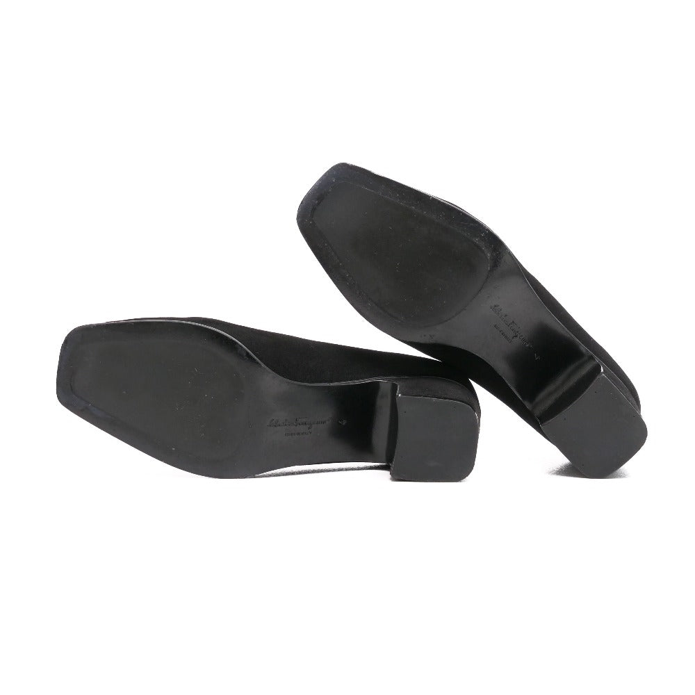 Salvatore Ferragamo Pumps Nubuck Leather Black Women 4D