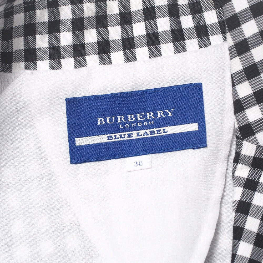 Burberry Blue Label Tailored Jacket 100% Cotton Black X White Fcf28-701-09 Women 38