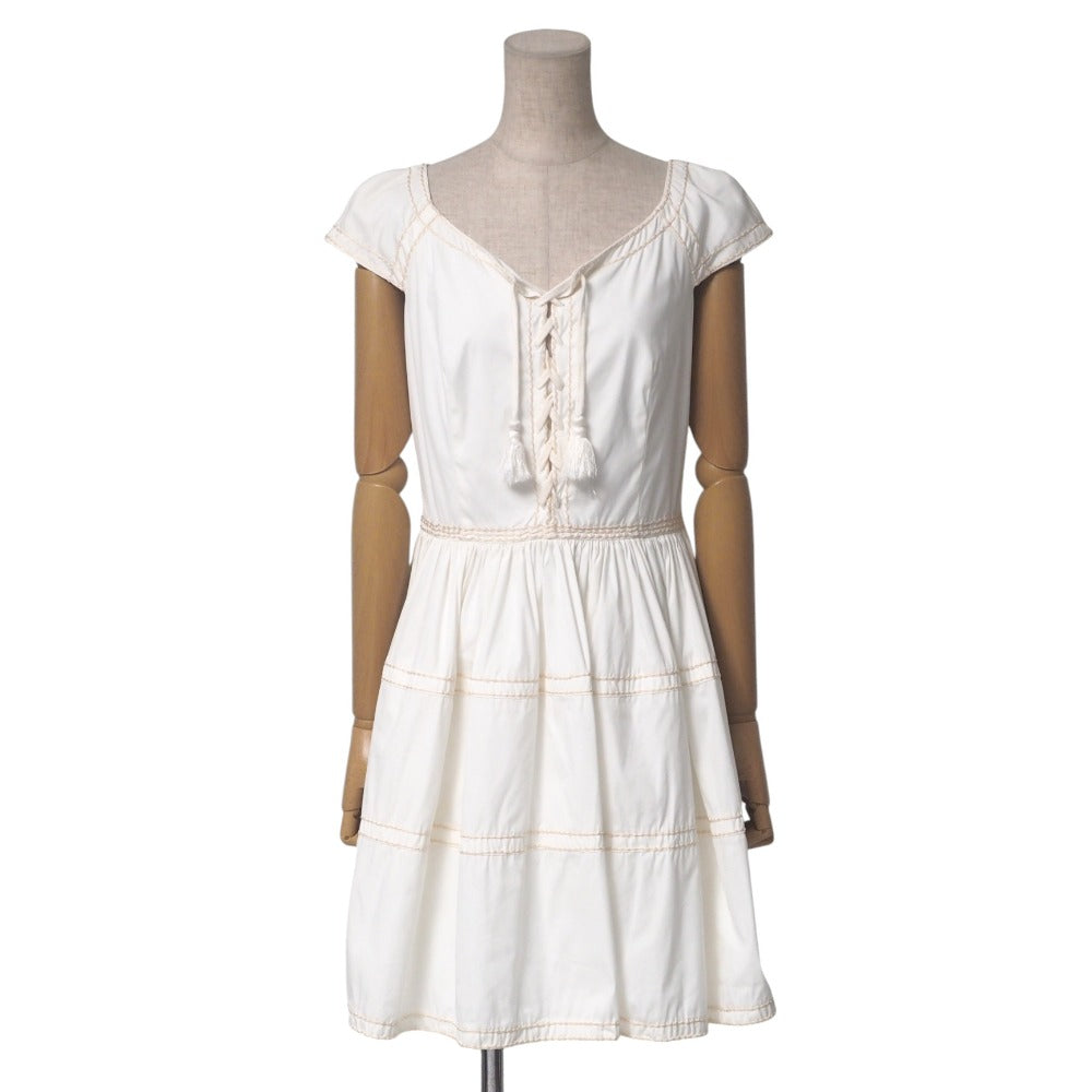 Prada One Piece 78% Cotton, 17% Nylon, 5% Elastane White/Stitch