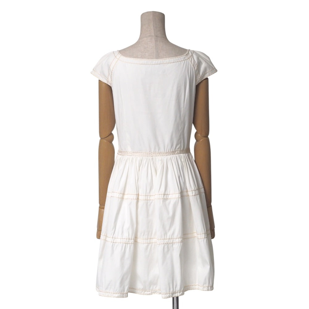 Prada One Piece 78% Cotton, 17% Nylon, 5% Elastane White/Stitch