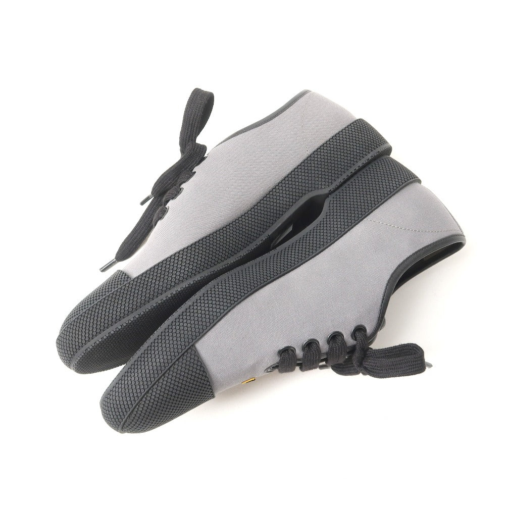 Prada Sneakers Leather Grey Black Yellow Blue 2Eg176 Women 5 1/2