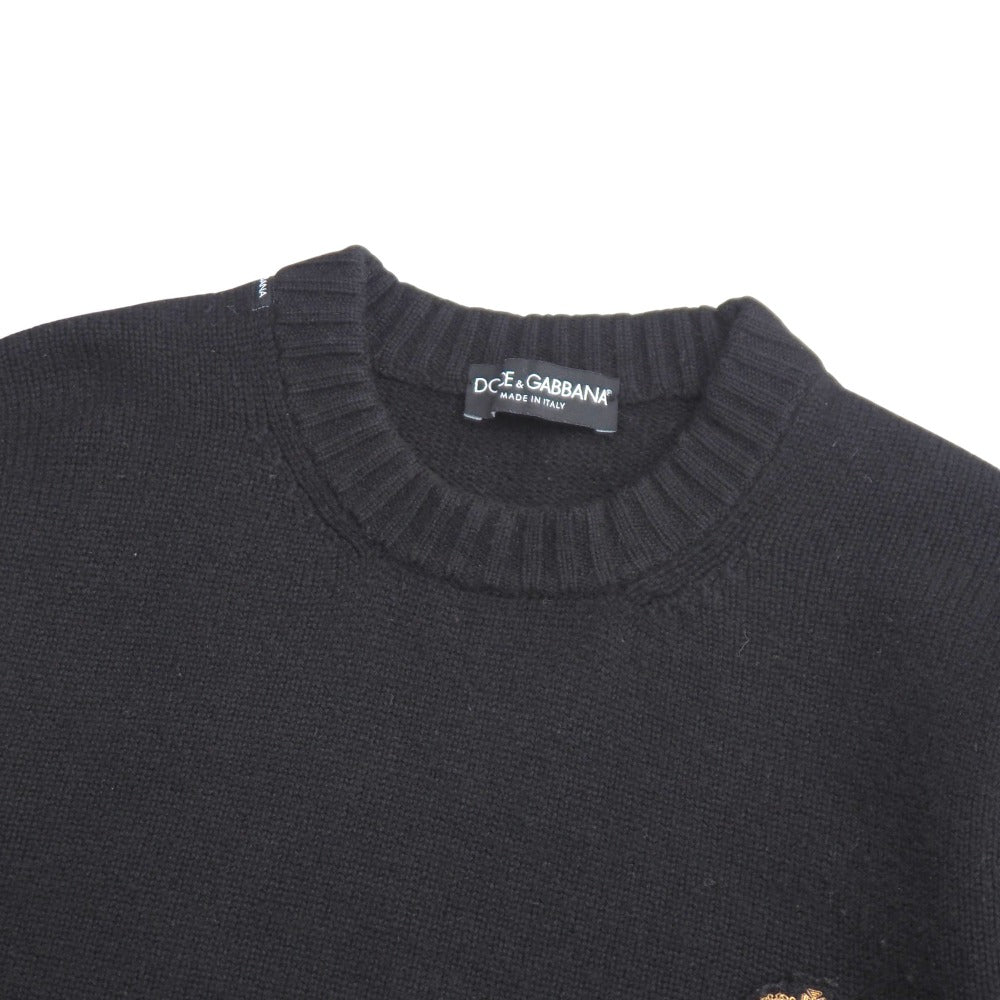 Dolce&Gabbana Knit Cashmere Black Gold Red G2043K Mens 54