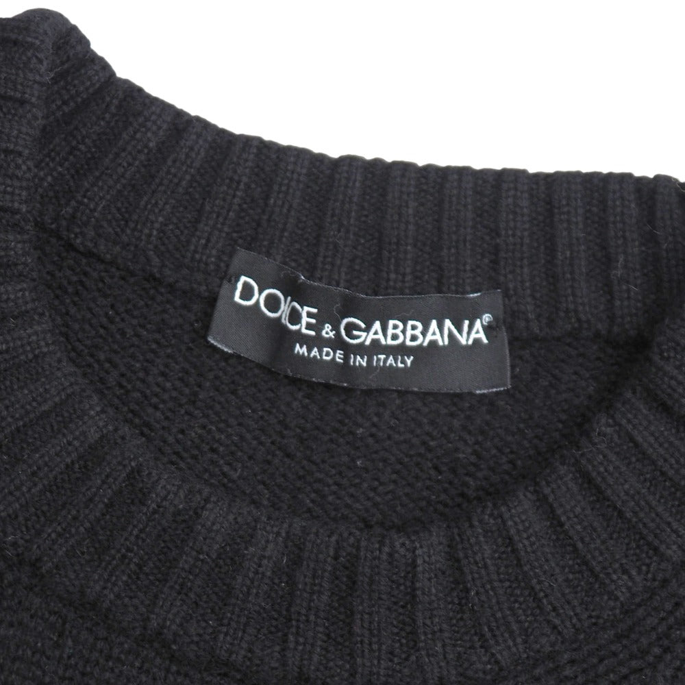 Dolce&Gabbana Knit Cashmere Black Gold Red G2043K Mens 54