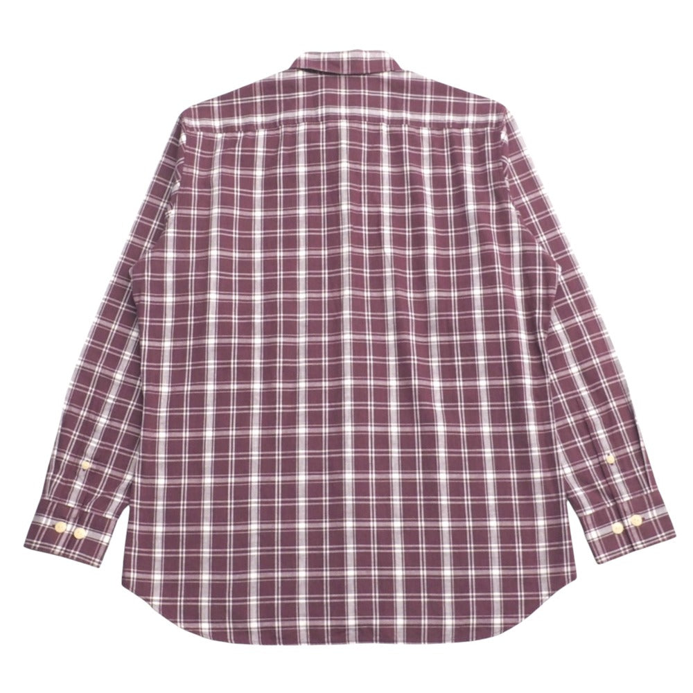 Burberry Long Sleeve Shirt Cotton Wine Red Type White A1M68-424-19 Mens M