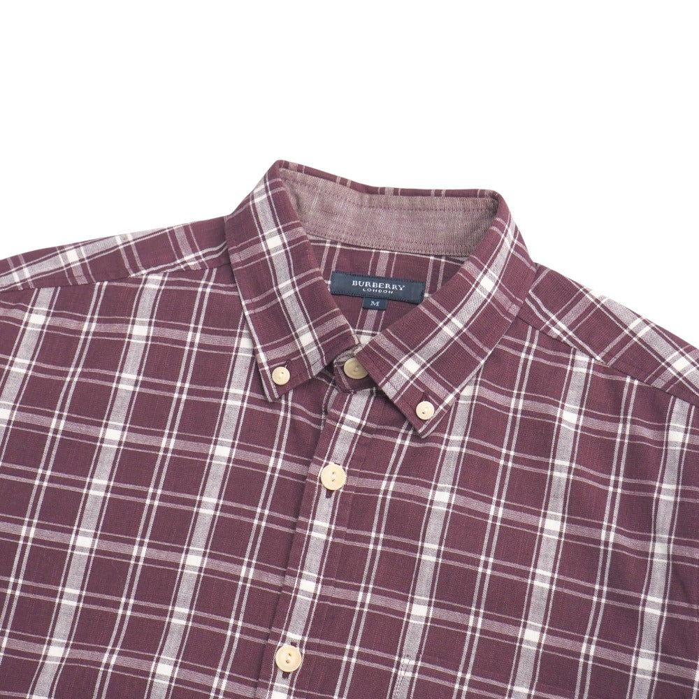 Burberry Long Sleeve Shirt Cotton Wine Red Type White A1M68-424-19 Mens M