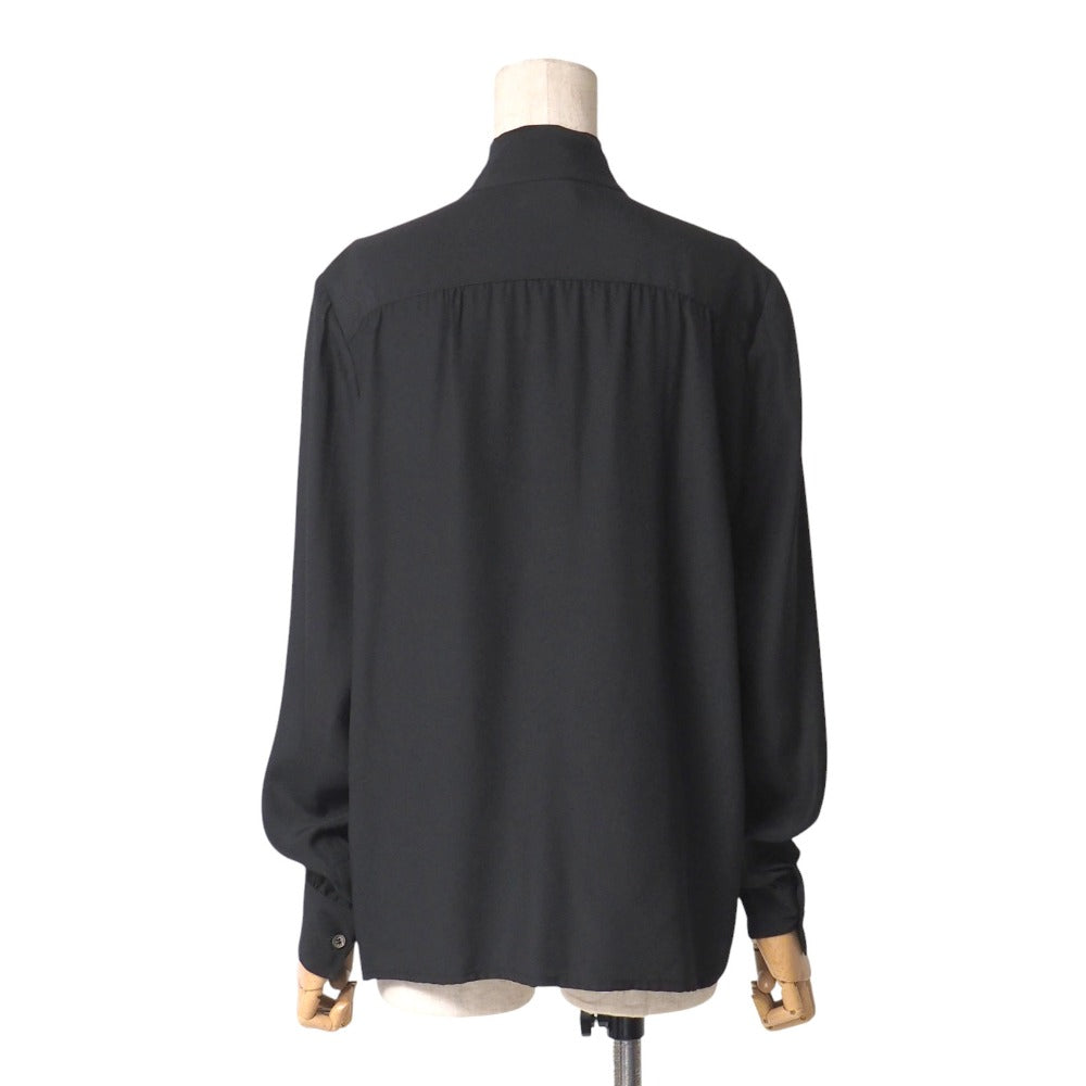 Chanel Blouse Silk Black D-Tk-9064 Women 42