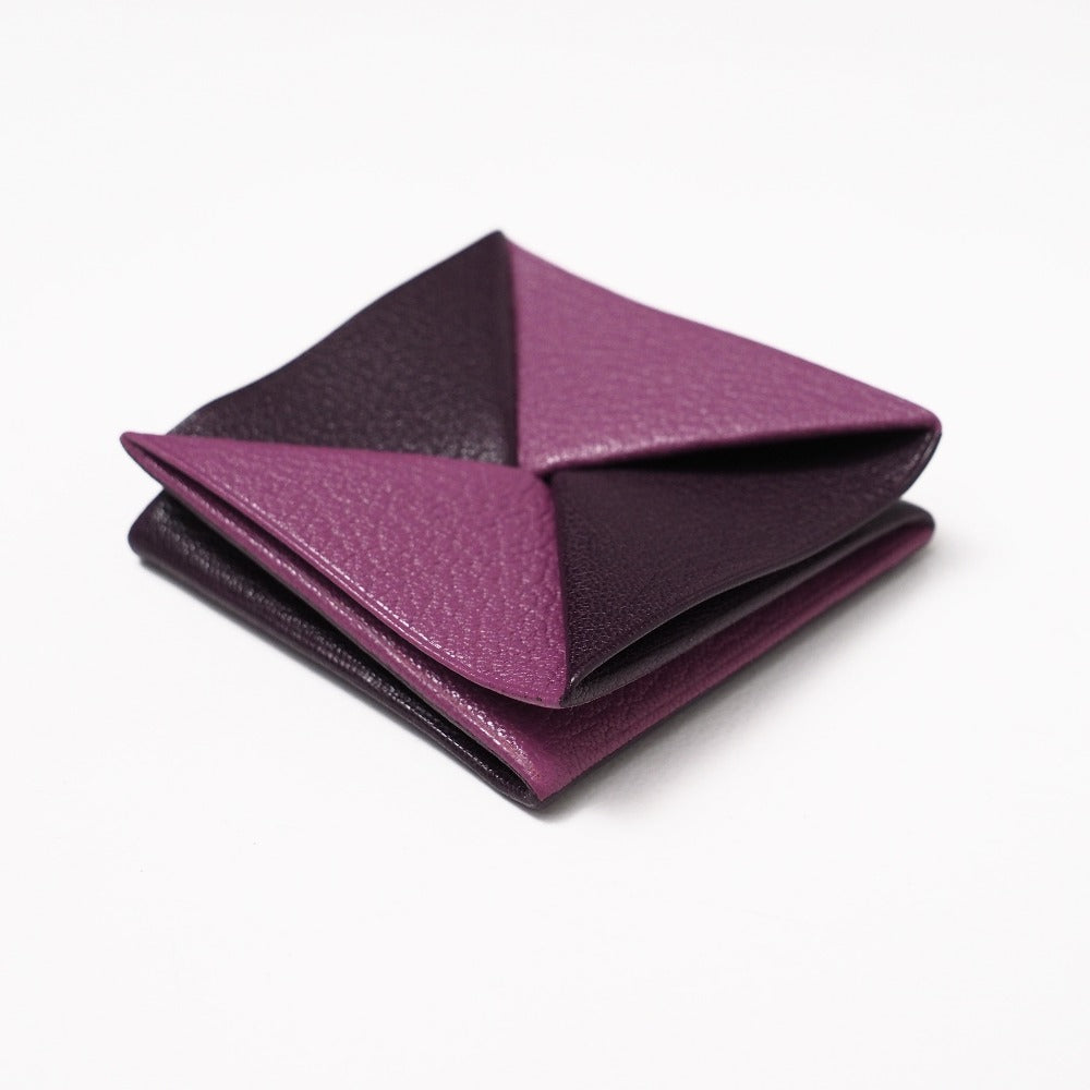 Hermes Coin Case Genuine Leather Purple Unisex