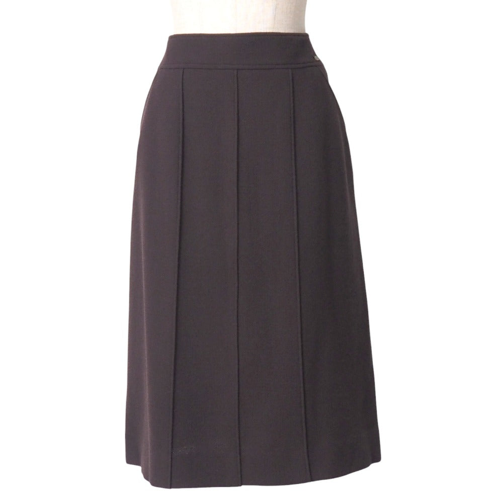 Chanel Skirt Wool Wine Red Type P14382V07503 Women 44