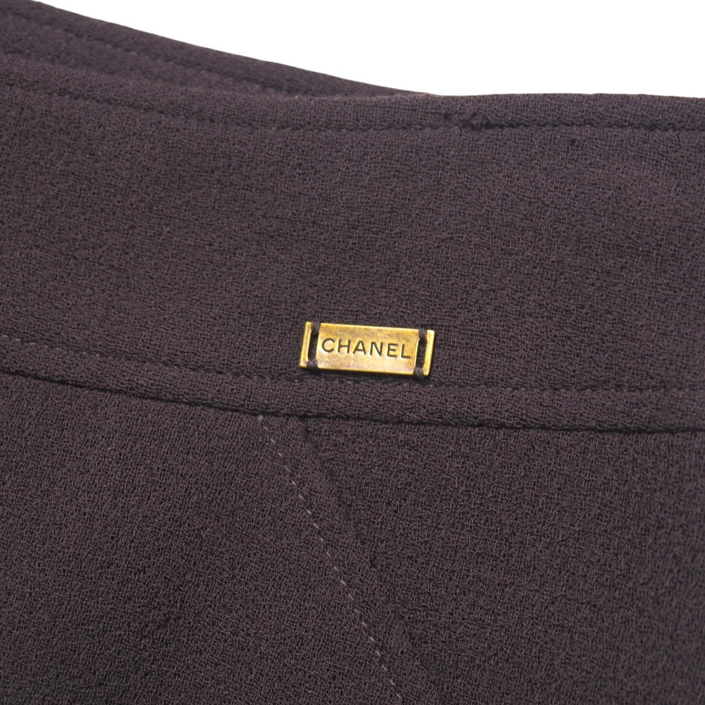 Chanel Skirt Wool Wine Red Type P14382V07503 Women 44