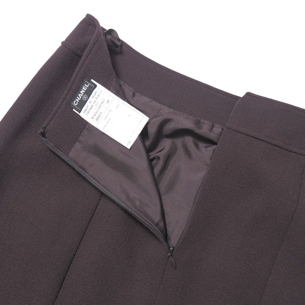 Chanel Skirt Wool Wine Red Type P14382V07503 Women 44