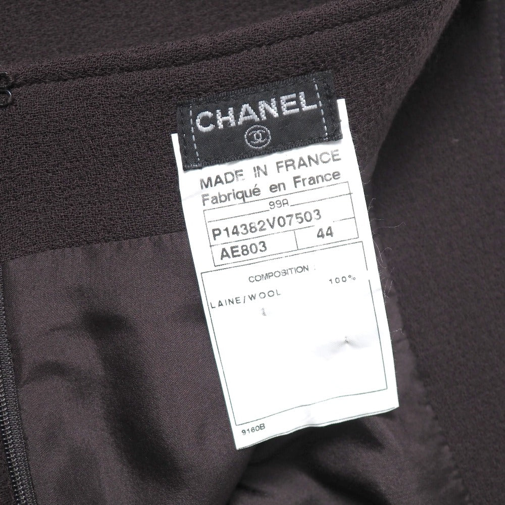 Chanel Skirt Wool Wine Red Type P14382V07503 Women 44