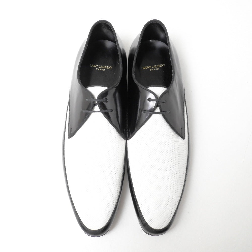 Saint Laurent Paris Dress Shoes Genuine Leather White X Black 315205 Mens 42