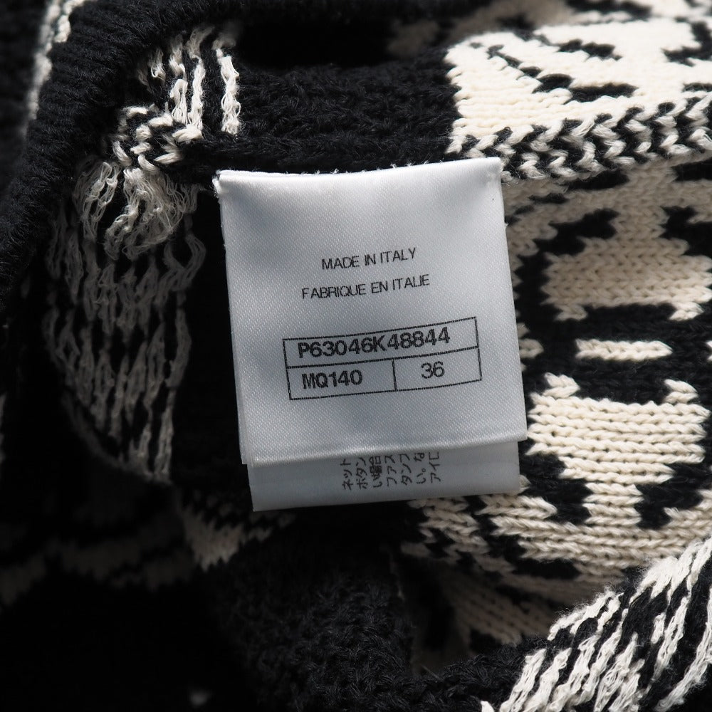 Chanel Knit Knit Black X White Type P63046 Women 36