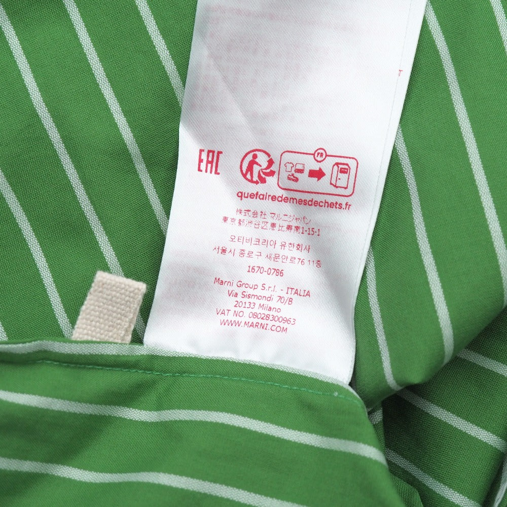 Marni Long Sleeve Shirt Cotton Green White Cama0586S0 Utc318 Women 38