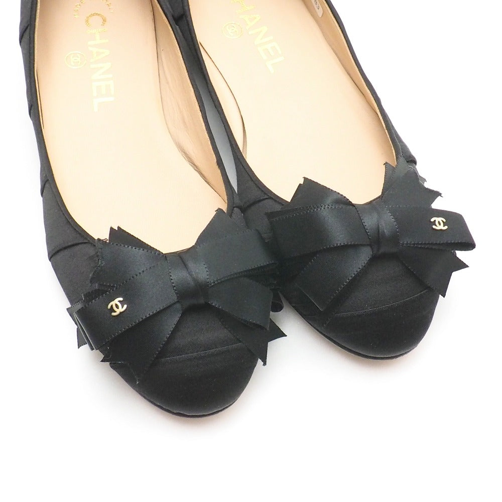 Chanel Pumps Satin Black Women 37 1/2 C
