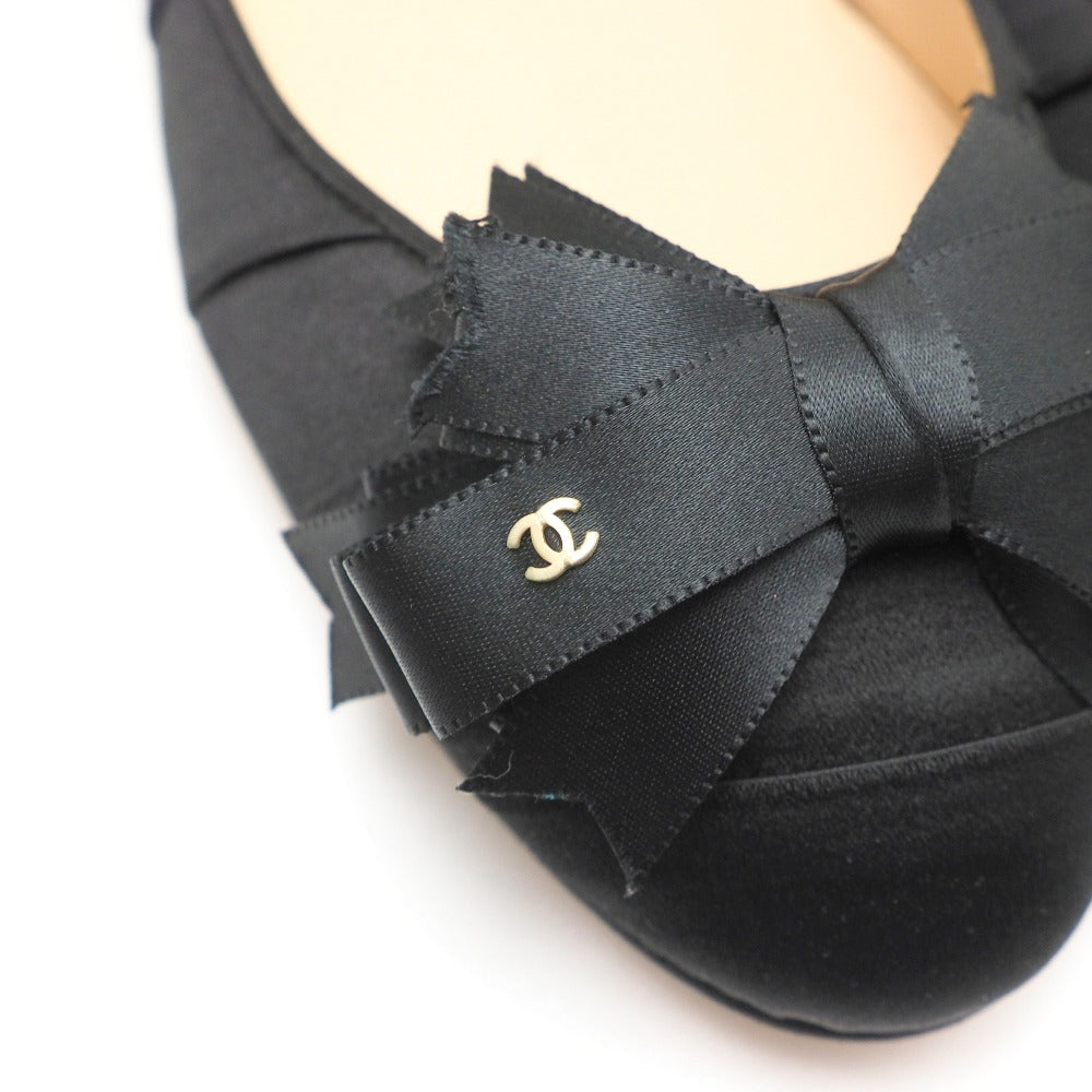 Chanel Pumps Satin Black Women 37 1/2 C