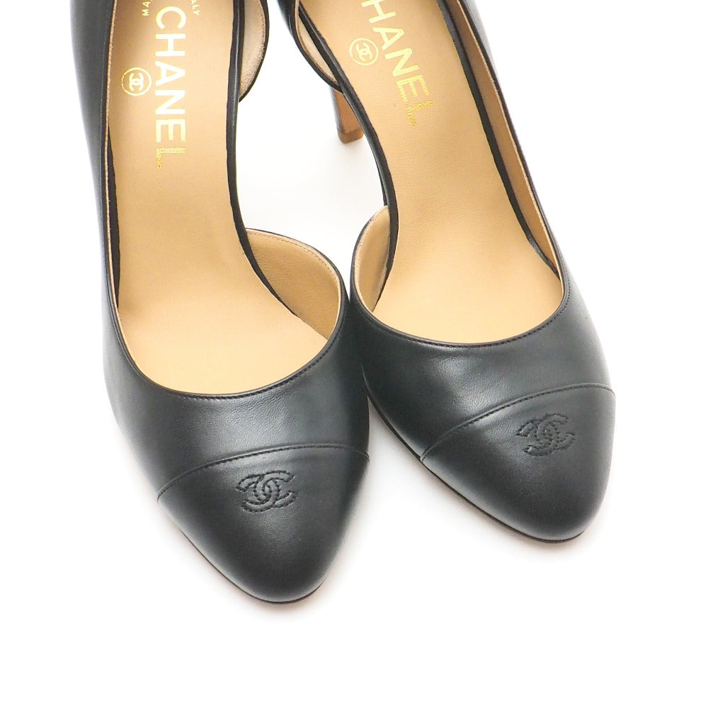 Chanel Pumps Leather Black P G26704 Women 37 C