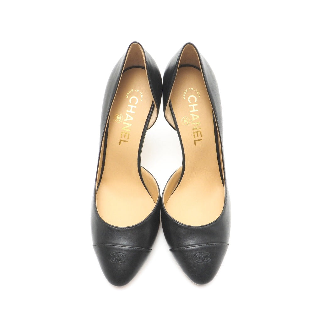 Chanel Pumps Leather Black P G26704 Women 37 C
