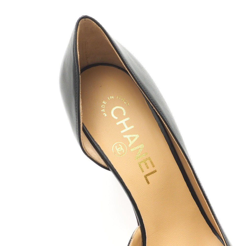 Chanel Pumps Leather Black P G26704 Women 37 C