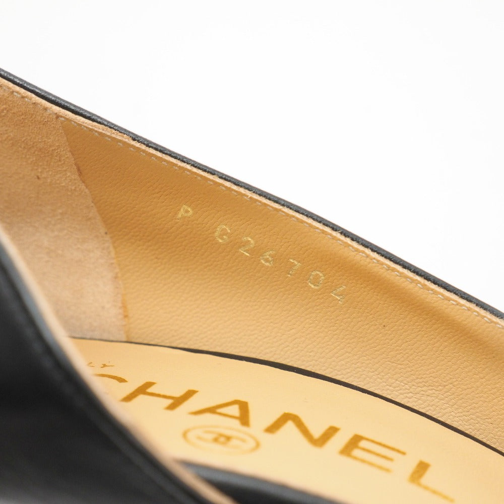 Chanel Pumps Leather Black P G26704 Women 37 C