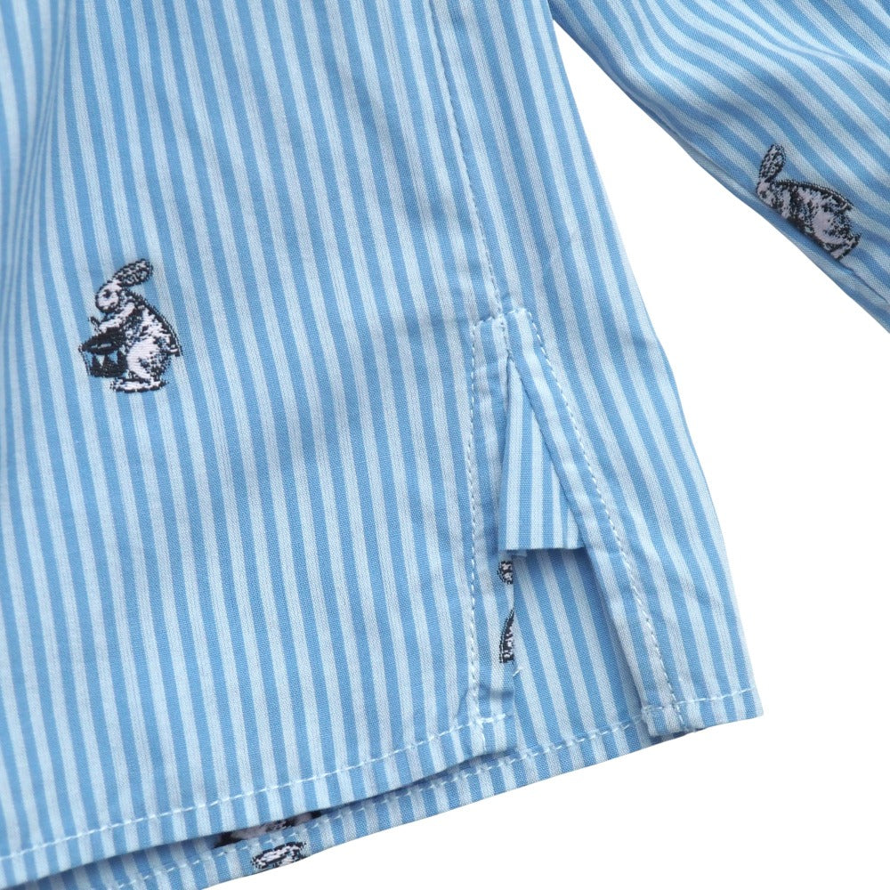 Gucci Long Sleeve Shirt Cotton Blue White Cambidge Cambridge 474002 Z381C Mens 40
