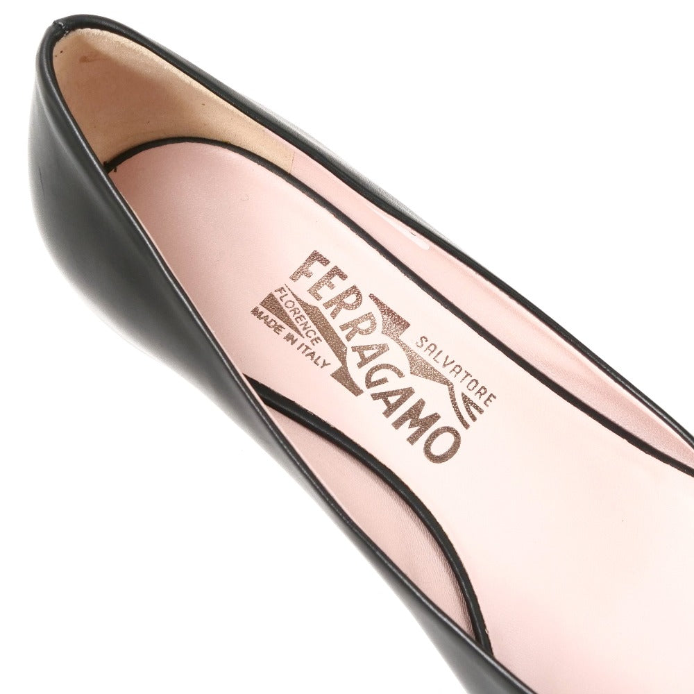 Salvatore Ferragamo Pumps Leather Black Dg024027 5 1/2 D