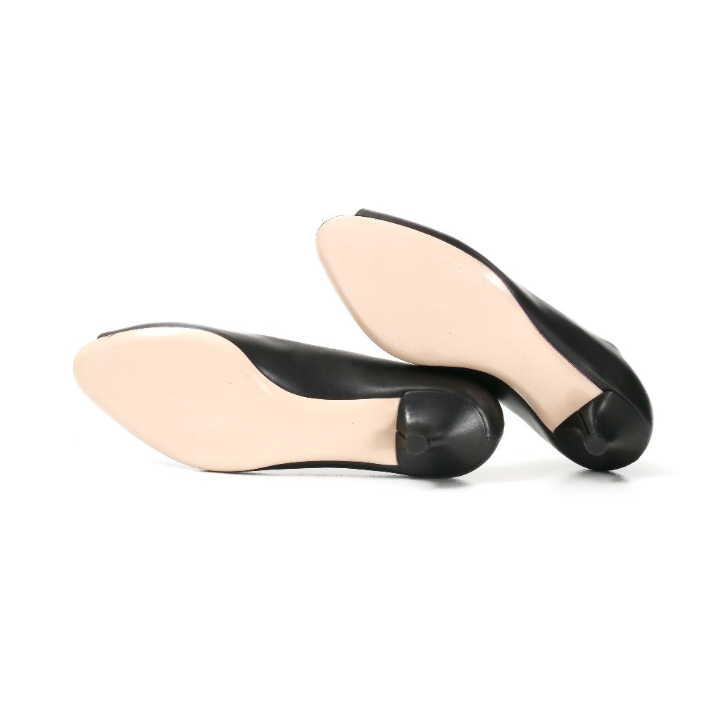 Salvatore Ferragamo Pumps Leather Black Dg024027 5 1/2 D