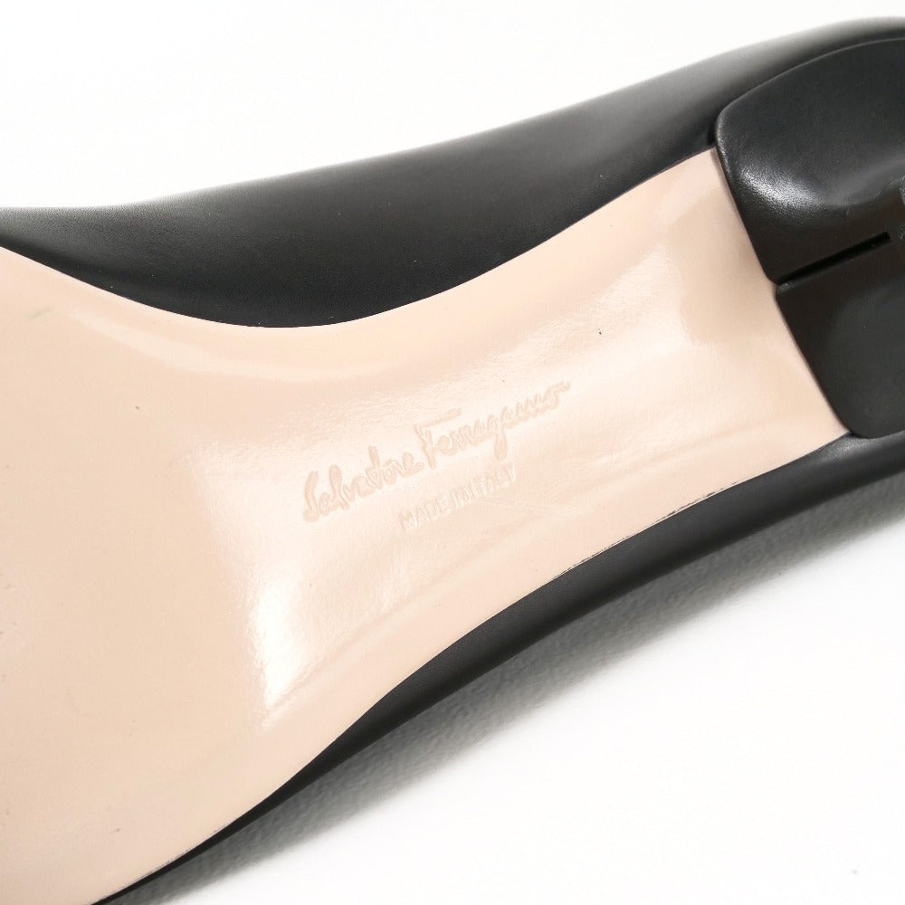 Salvatore Ferragamo Pumps Leather Black Dg024027 5 1/2 D