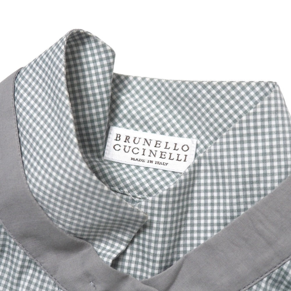 Brunello Cucinelli Blouse Cotton Light Gray Type White Db52671 Xs