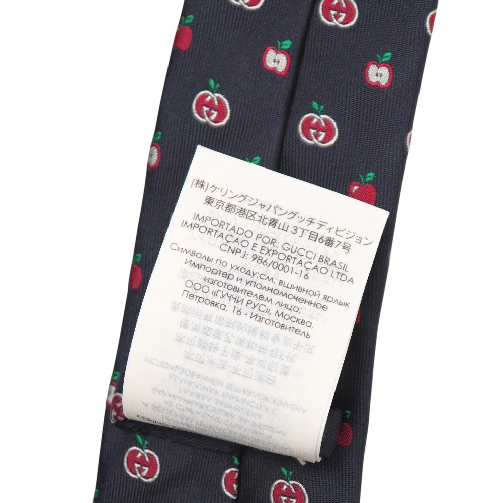 Gucci Tie 100% Silk Dark Navy Red 624055 4E002