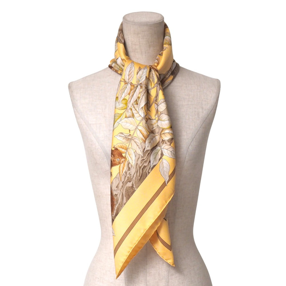 Hermes Scarf 100% Silk Multicolor Casse Noisette