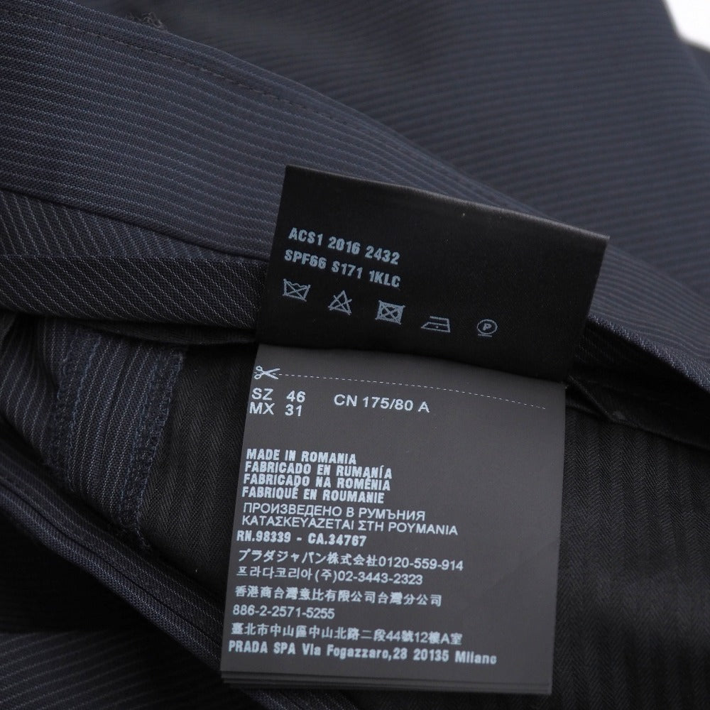 Prada Pants 100% Wool Navy Spf66 S171 1Klc 46