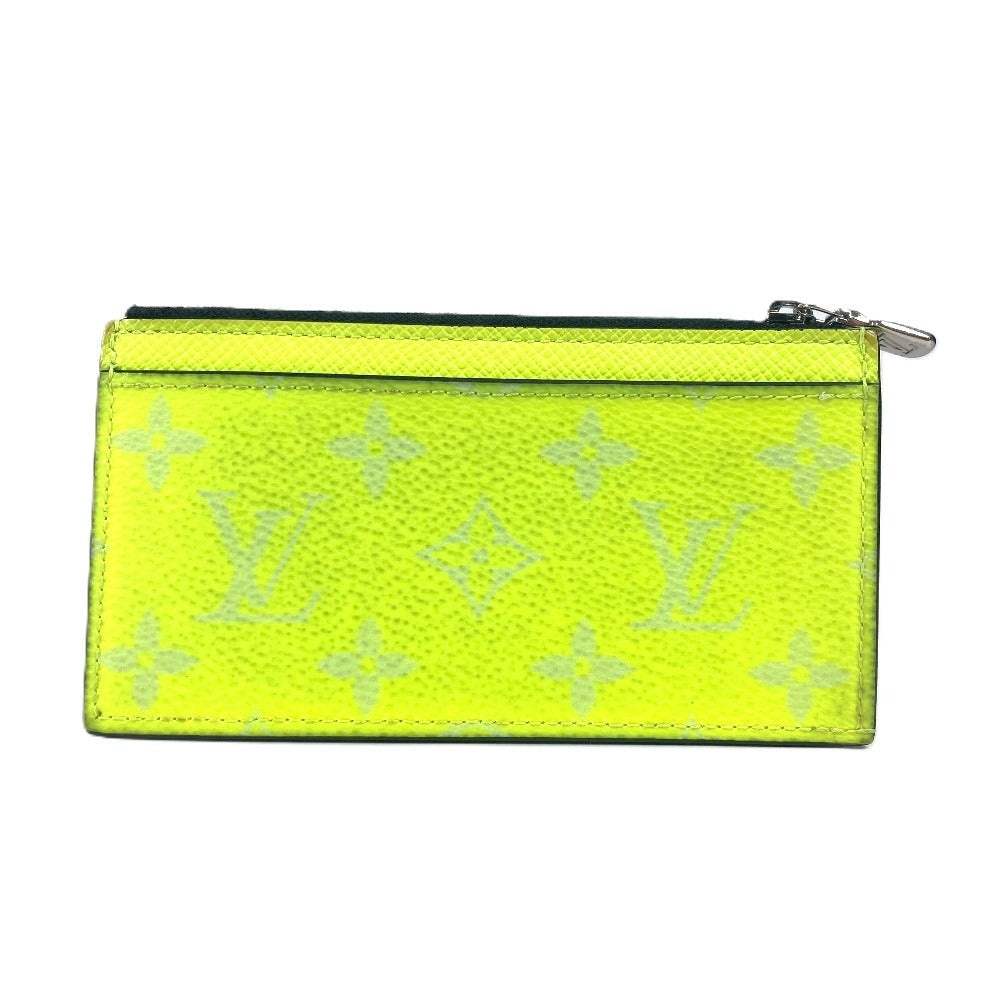 Louis Vuitton Coin Case M30950 Taiga Leather, Monogram Canvas Yellow Taigalama Coin Card Holder