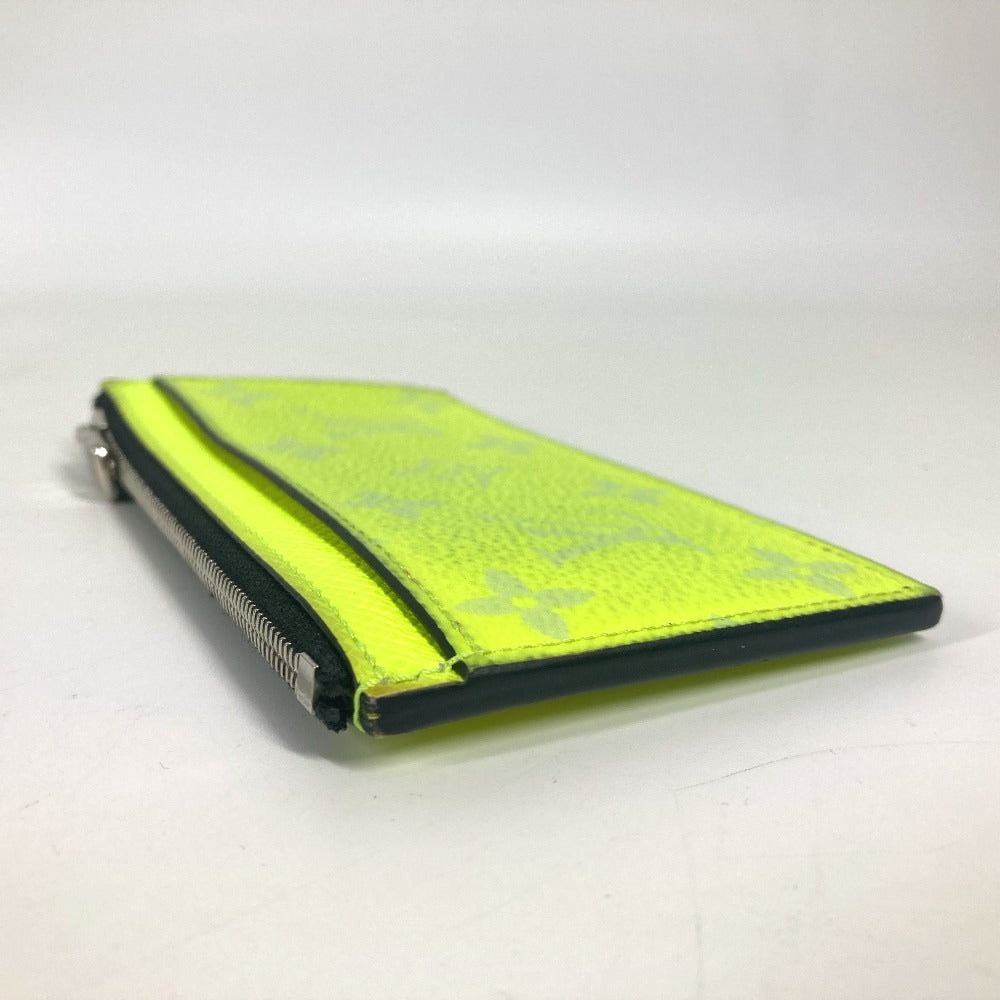 Louis Vuitton Coin Case M30950 Taiga Leather, Monogram Canvas Yellow Taigalama Coin Card Holder