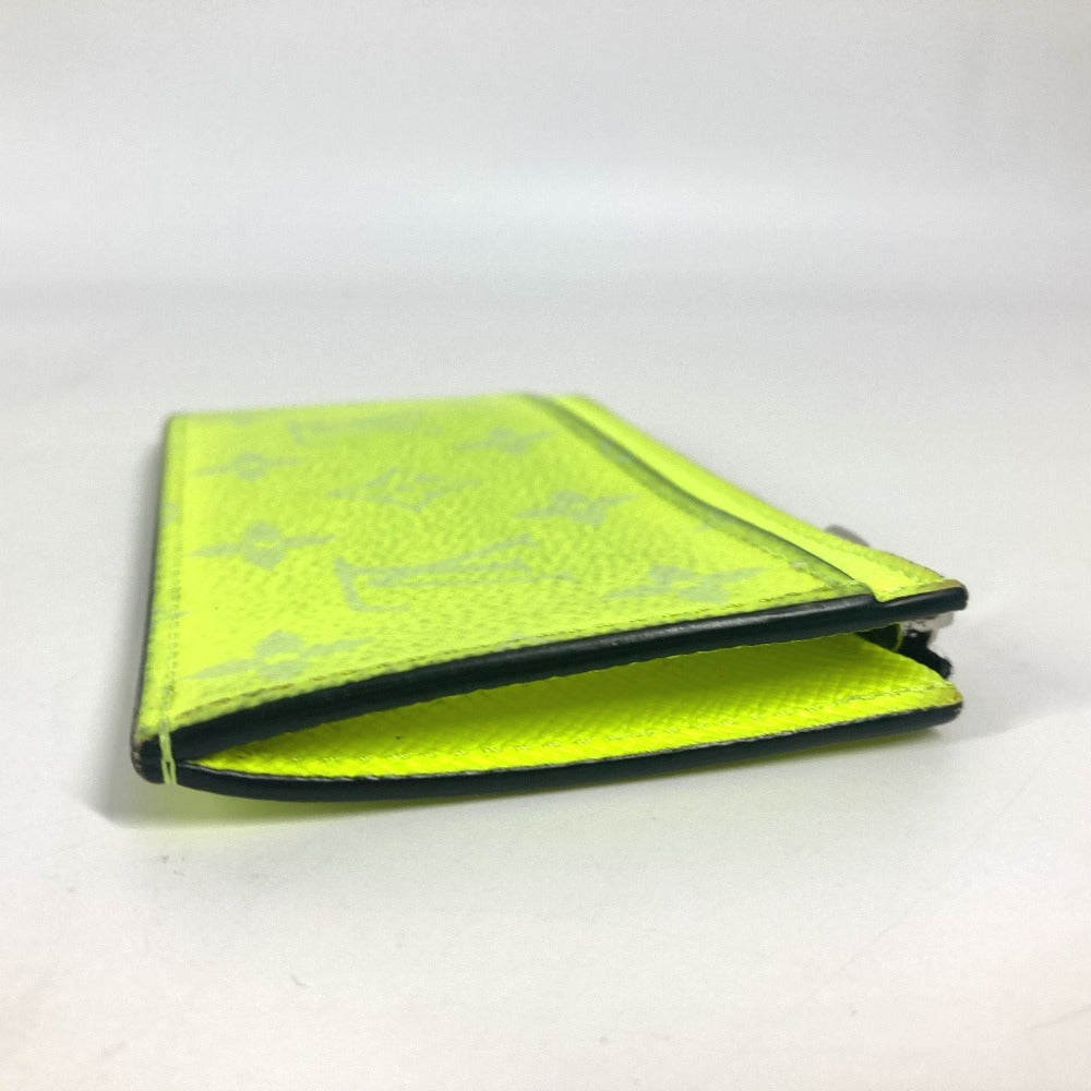 Louis Vuitton Coin Case M30950 Taiga Leather, Monogram Canvas Yellow Taigalama Coin Card Holder