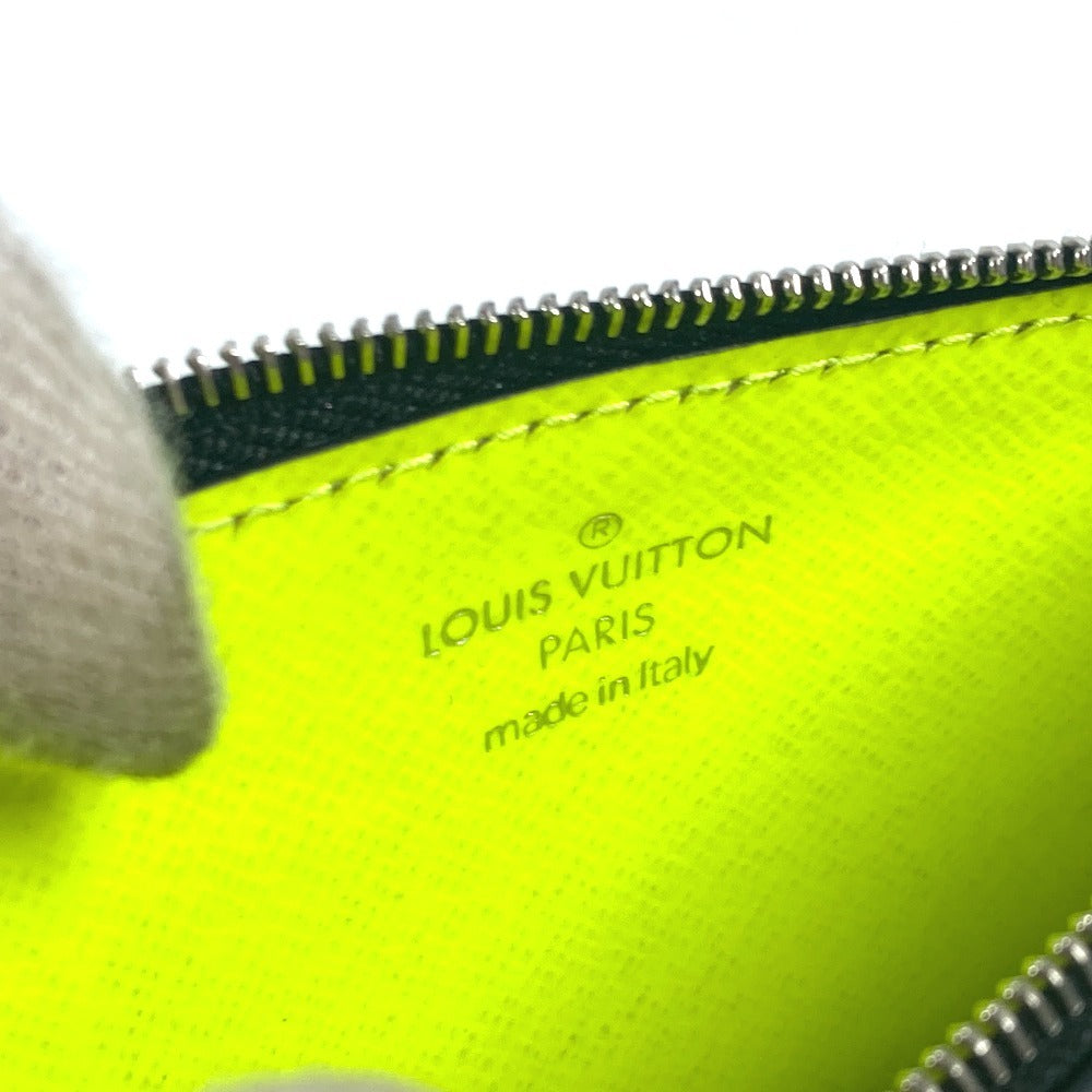 Louis Vuitton Coin Case M30950 Taiga Leather, Monogram Canvas Yellow Taigalama Coin Card Holder