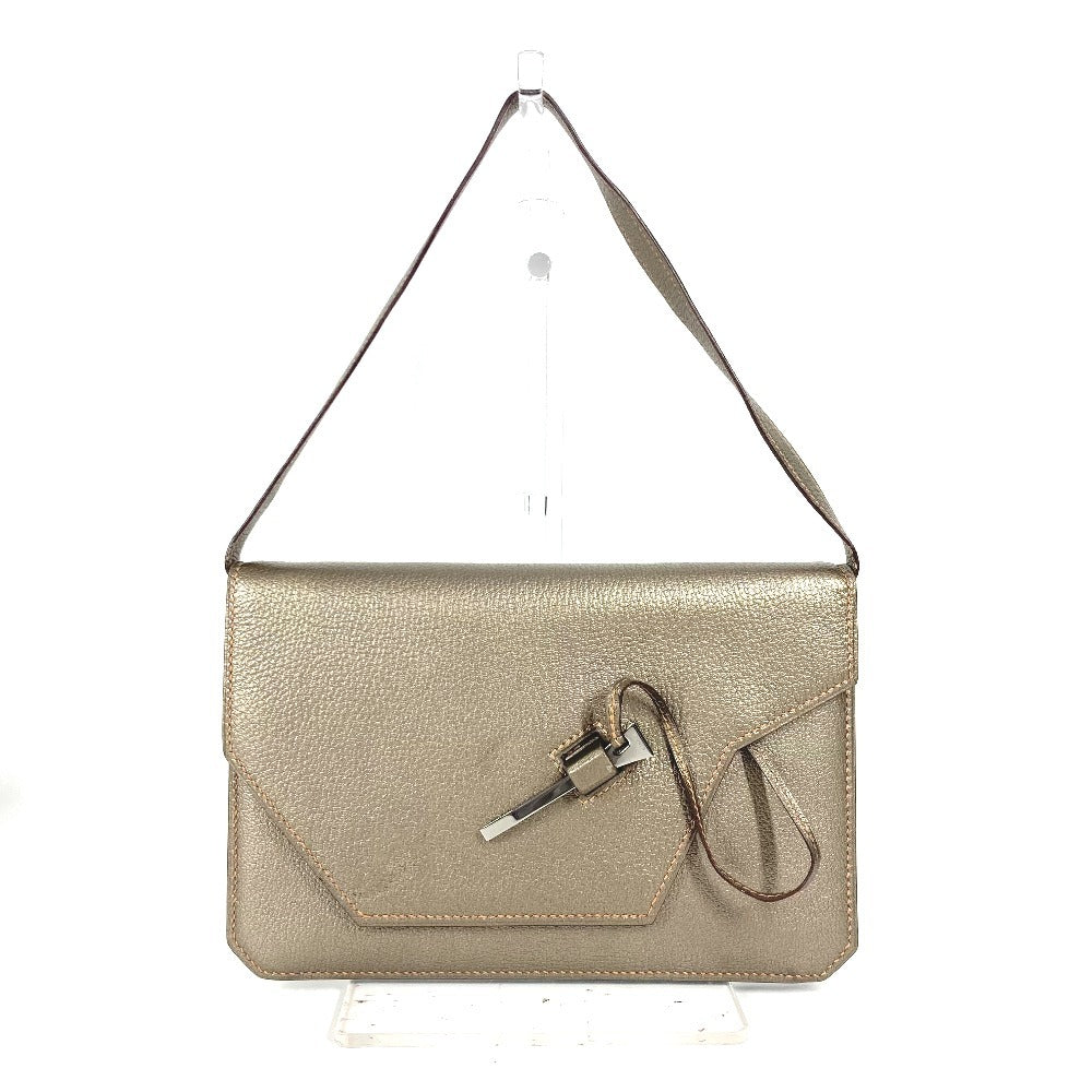 Hermes Shoulder Bag Shave Gold 2005 Envelope Women